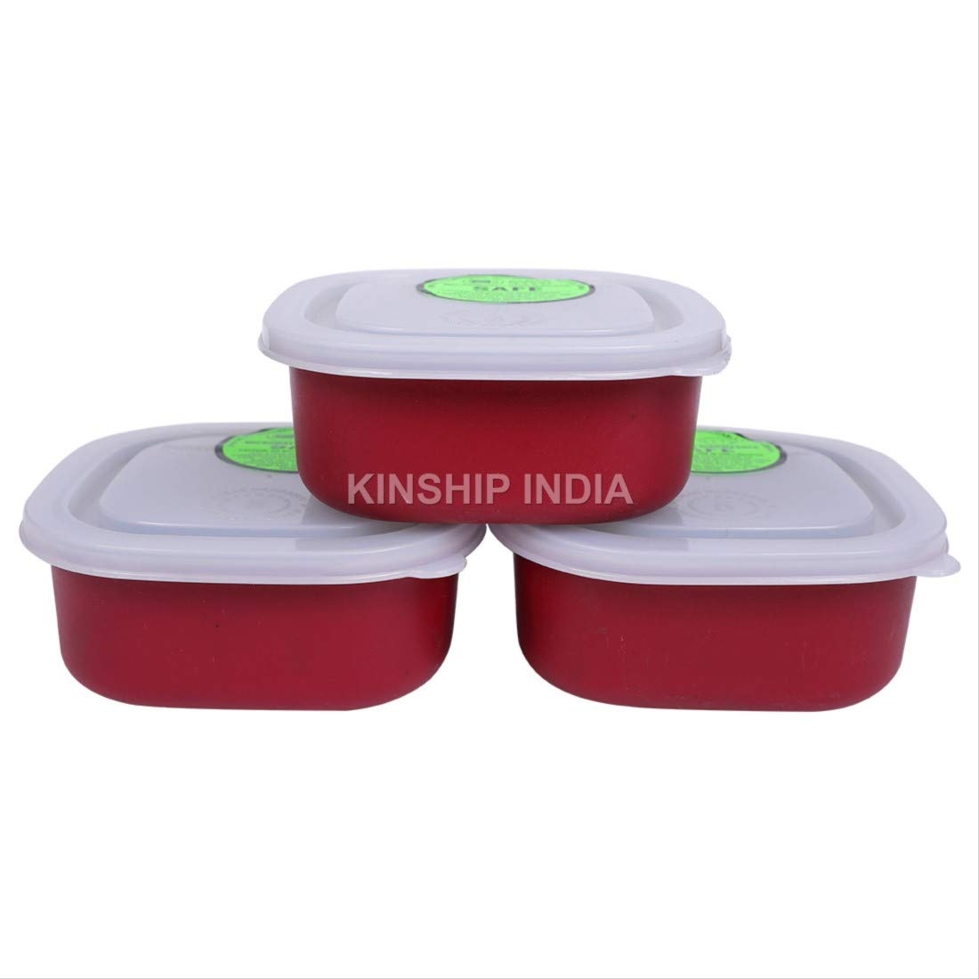 Kariox Microwave Safe Stainless Steel Square Lunch Containers for Office/Home Set of 2 (350 ML Approx) Ideal For Kids & Adults (RED) 2 Kariox Microwave Safe Stainless Steel Square Lunch Containers for Office/Home Set of 2 (350 ML Approx) Ideal For Kids & Adults (RED) - Image 2